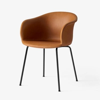 Clearance Elefy chair - SIL0250 cognac upholstery, black legs