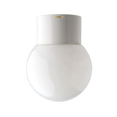 Small image of Waterproof white porcelain lamp - globe - White porcelain with opal glass